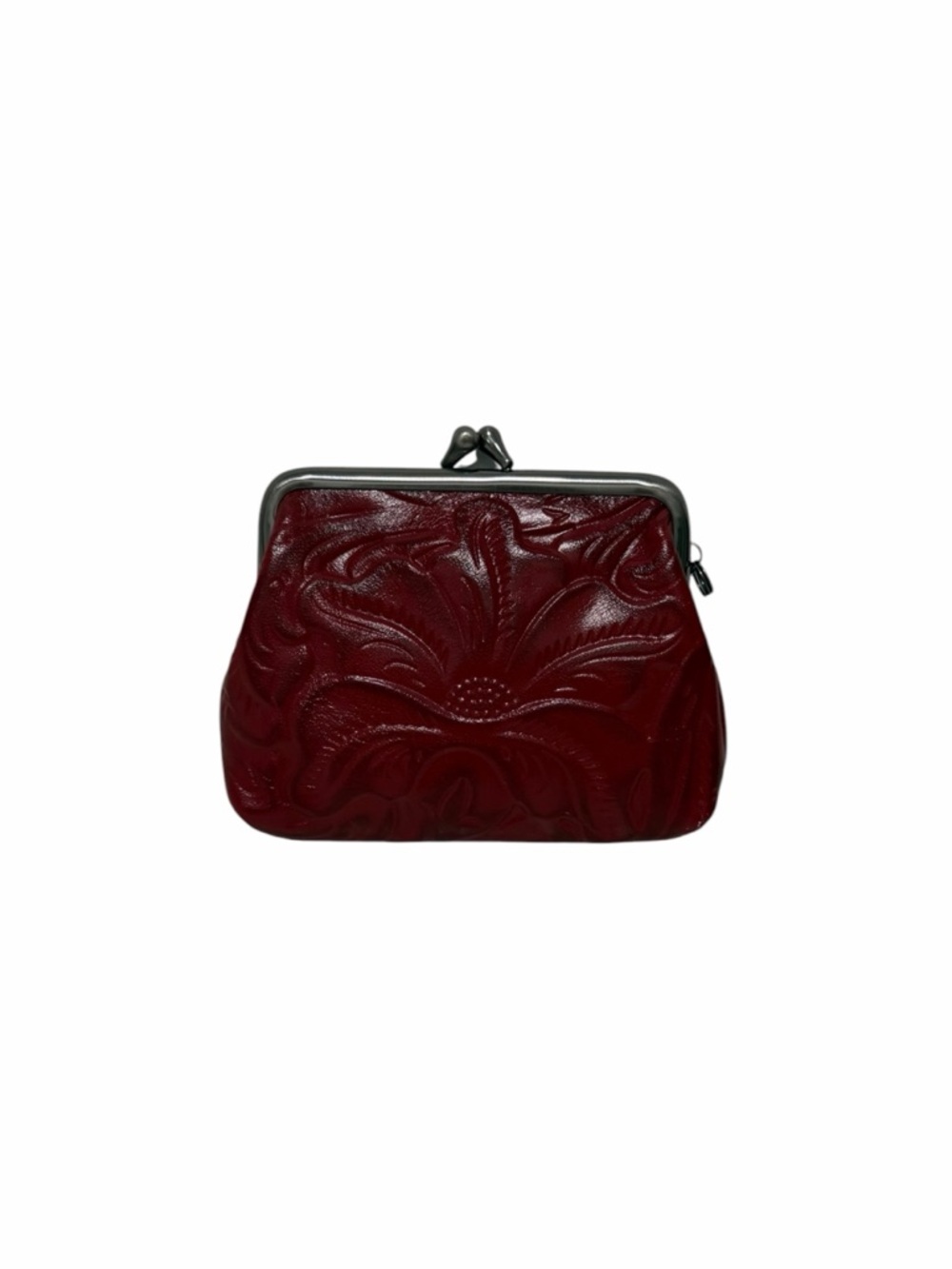 Patricia Nash Embossed Red Leather Coin Purse